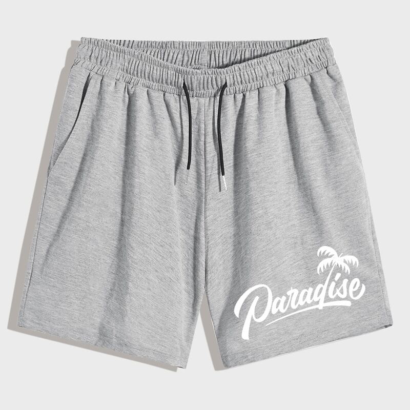 

Guys Letter Graphic Shorts, Light grey