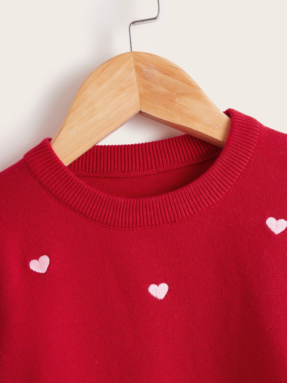 Toddler Girls Ruffle Hem Heart Sweater