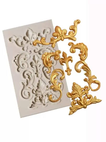 Vintage Floral Pattern Fondant Cake Chocolate Mold, Embossed Fondant Mold