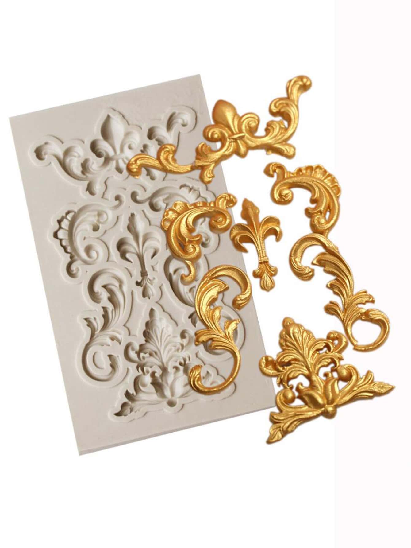 Vintage Floral Pattern Fondant Cake Chocolate Mold, Embossed Fondant Mold