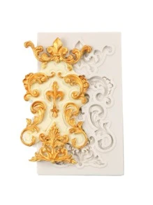 Vintage Floral Pattern Fondant Cake Chocolate Mold, Embossed Fondant Mold