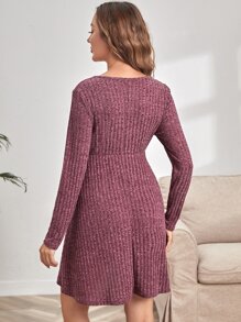 Maternity Ribbed Knit Lounge Dress