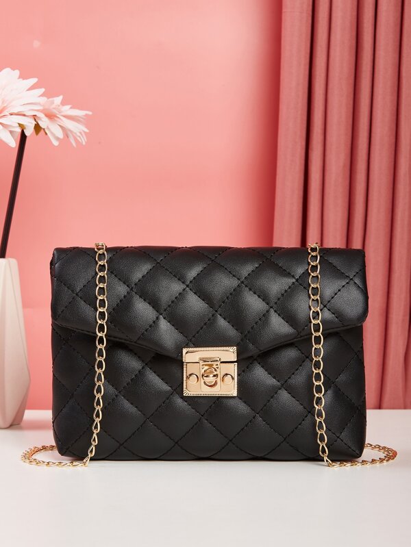 Minimalist Quilted Chain Crossbody Bag SHEIN USA