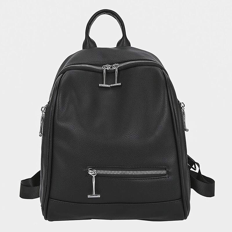 

Minimalist Zip Front Backpack, Black