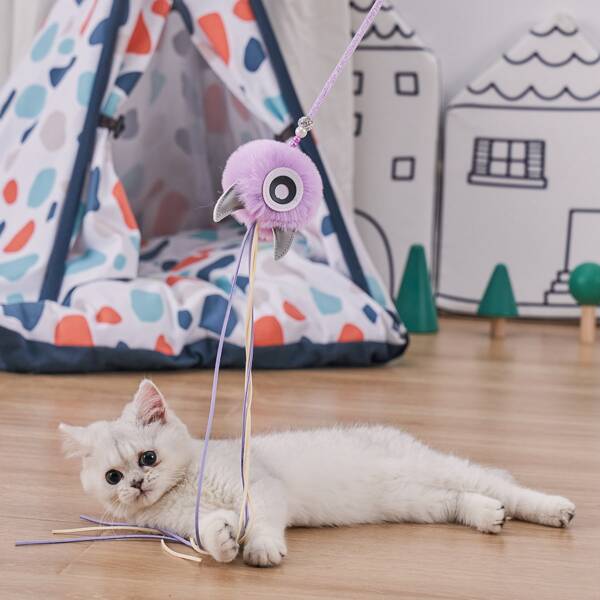 

1pc Monster Eye Cat Teaser Wand, Purple