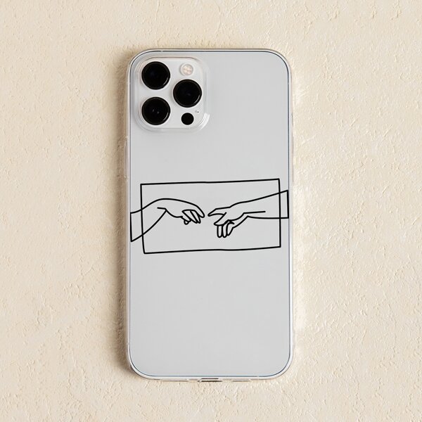 

Hands Pattern Clear Phone Case, Multicolor