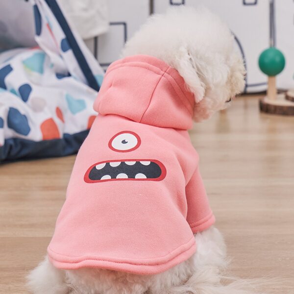 

Cartoon Graphic Pet Hoodie, Pink