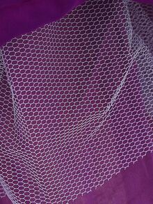 Trang phục tiệc cho bé gái Nơ Bướm Tương phản Mesh ghép mộng kim sa phân lớp Dây kéo màu trơn Hấp dẫn - Màu tím - Xem 3