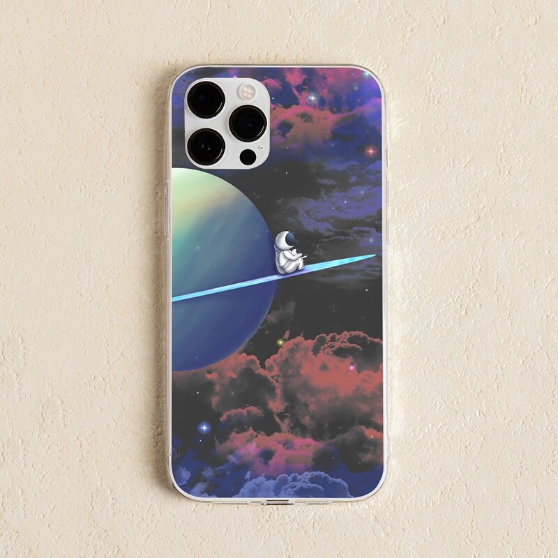 

Cartoon Astronaut Pattern Phone Case, Multicolor