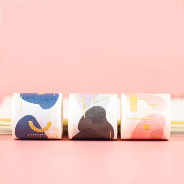 

1roll Graphic Print Random Washi Tape, Multicolor