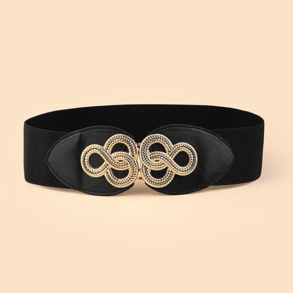 

Structured Buckle Corset Belt, Black