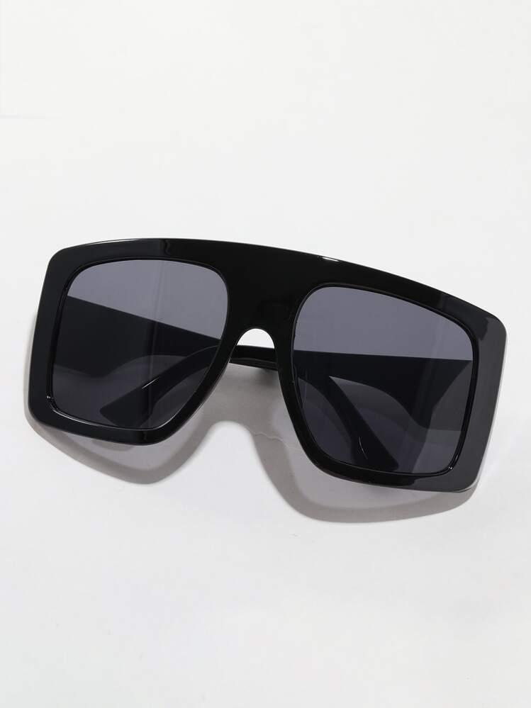 1 Pair Unisex Black Oversized Wrap-Around Fashion , Suitable For Elegant Attire, Travel, Sports, Driving, Festivals, Beach, Electronic Music Festivals, Outings, Summer Accessories, Vacation, Family Outings, Street Style, Sports, Parties, Outdoor Activities, Fishing, Holidays, Vacation - Dark Grey - View 1