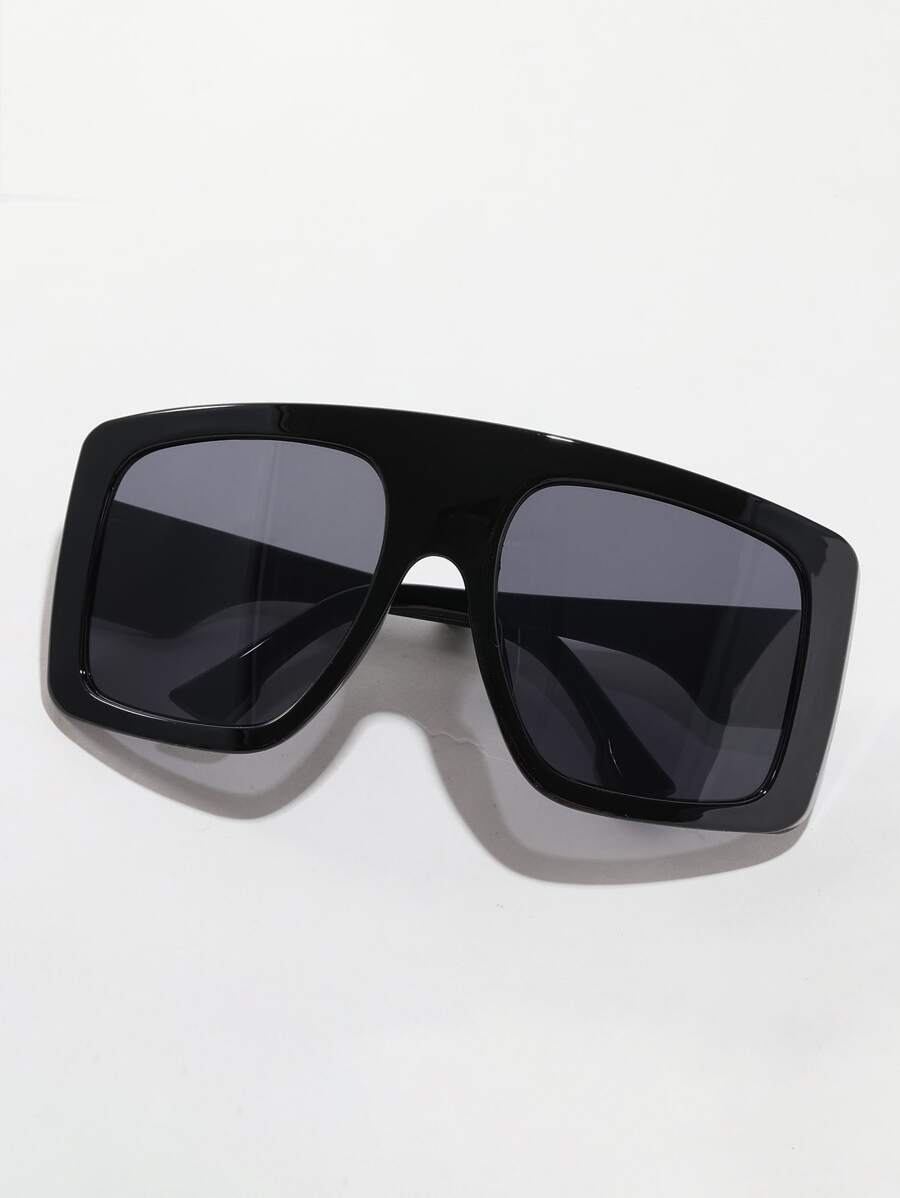 1 Pair Unisex Black Oversized Wrap-Around Fashion , Suitable For Elegant Attire, Travel, Sports, Driving, Festivals, Beach, Electronic Music Festivals, Outings, Summer Accessories, Vacation, Family Outings, Street Style, Sports, Parties, Outdoor Activities, Fishing, Holidays, Vacation - Dark Grey - View 1