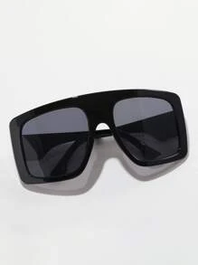 1 Pair Unisex Black Oversized Wrap-Around Fashion , Suitable For Elegant Attire, Travel, Sports, Driving, Festivals, Beach, Electronic Music Festivals, Outings, Summer Accessories, Vacation, Family Outings, Street Style, Sports, Parties, Outdoor Activities, Fishing, Holidays, Vacation - Dark Grey - View 3