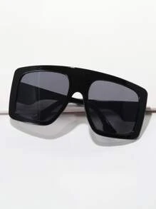 1 Pair Unisex Black Oversized Wrap-Around Fashion , Suitable For Elegant Attire, Travel, Sports, Driving, Festivals, Beach, Electronic Music Festivals, Outings, Summer Accessories, Vacation, Family Outings, Street Style, Sports, Parties, Outdoor Activities, Fishing, Holidays, Vacation - Dark Grey - View 4