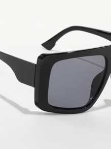 1 Pair Unisex Black Oversized Wrap-Around Fashion , Suitable For Elegant Attire, Travel, Sports, Driving, Festivals, Beach, Electronic Music Festivals, Outings, Summer Accessories, Vacation, Family Outings, Street Style, Sports, Parties, Outdoor Activities, Fishing, Holidays, Vacation - Dark Grey - View 5