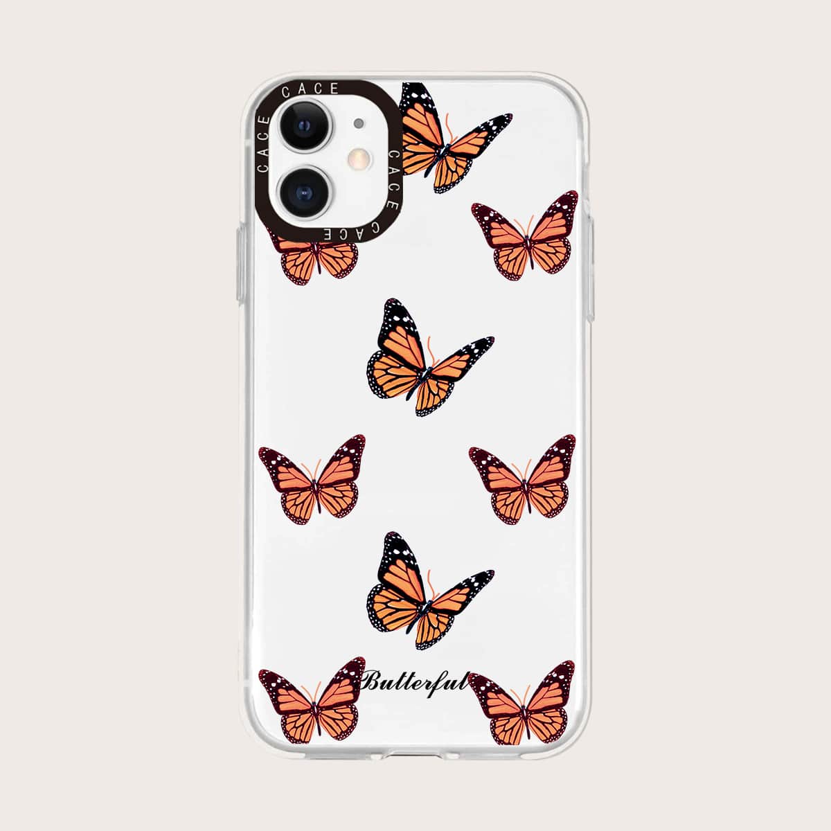 

Butterfly Painted Phone Case, Brown