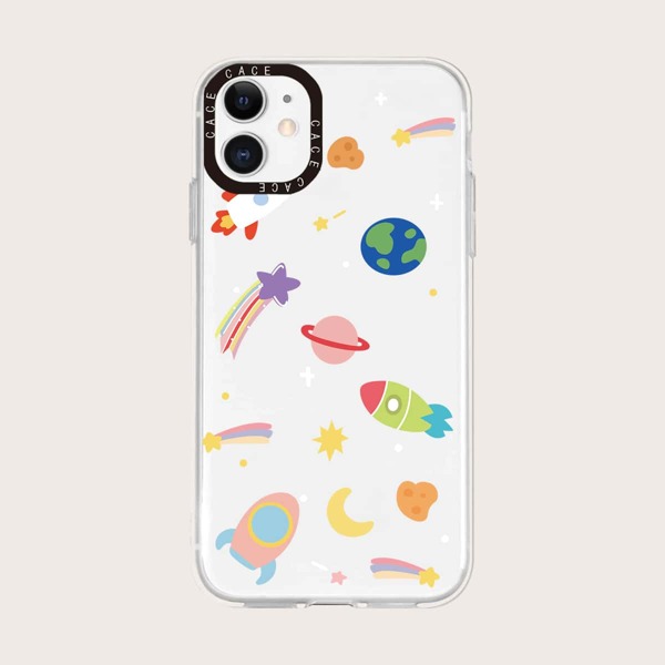 

Cartoon Planet Phone Case, Clear