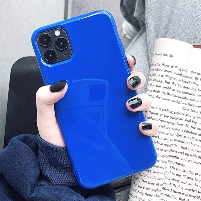 

1pc Solid Phone Case, Royal blue