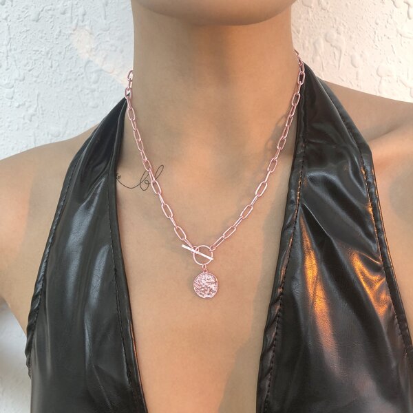 

Simple Chain Necklace, Pink