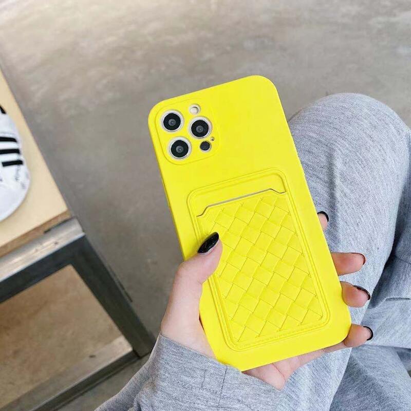 

Woven Card Slot Phone Case, Yellow