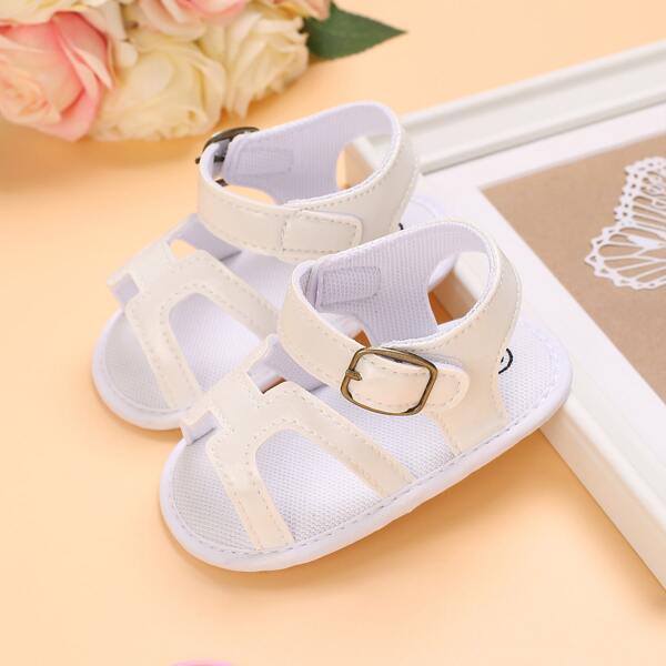 

Baby Girl Minimalist Ankle Strap Sandals, White