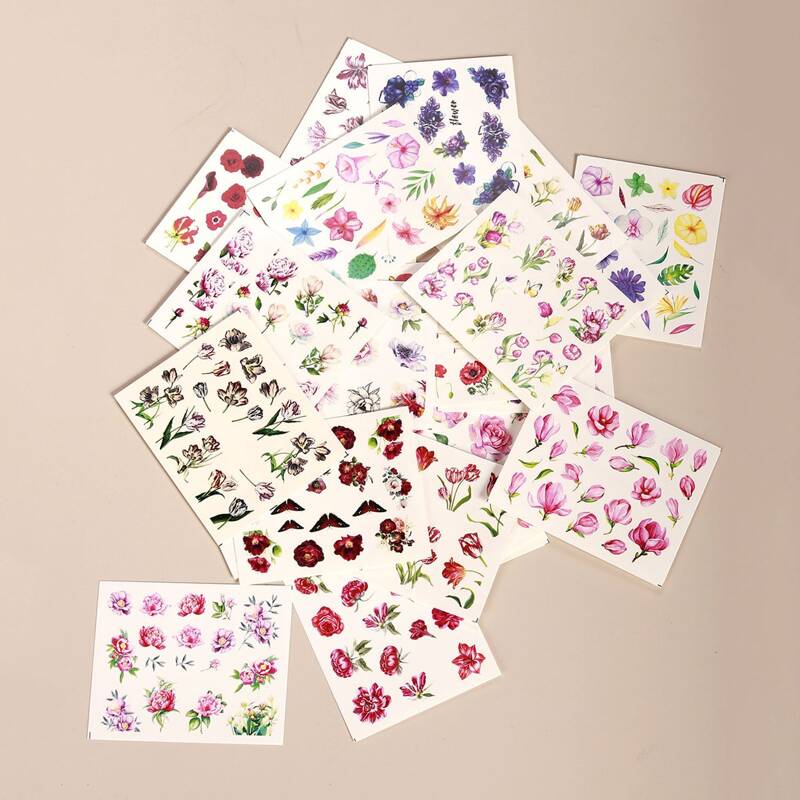 

24sheets Flower Pattern Nail Art Sticker, Multicolor