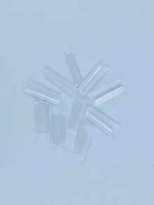 Mejore su aspecto con una bolsa de 500 piezas de resina de uñas de mezclilla larga transparente uñas artificiales extendidas adecuadas para mujeres y niñas - transparente - Ver 3