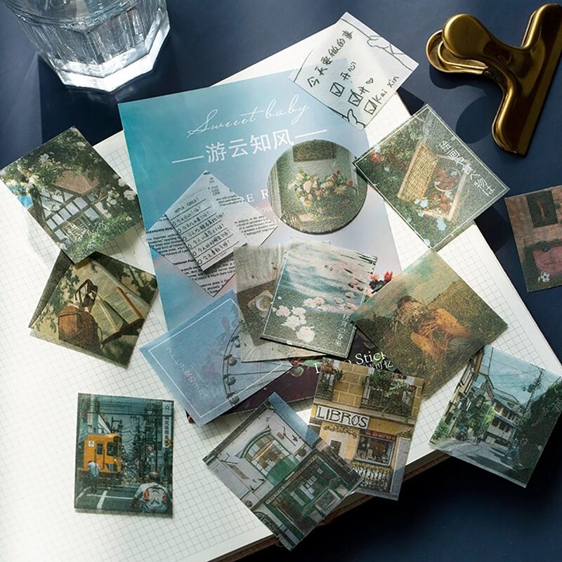 

100pcs Scenery Pattern Sticker, Multicolor
