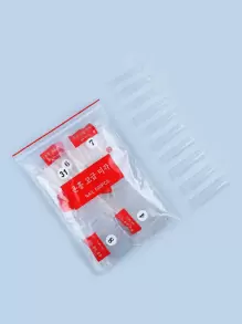 Actualice instantáneamente su aspecto con una bolsa de 500 piezas de clavo de manguera larga transparente que cubre completamente las uñas postizas y es adecuado para mujeres y niñas - transparente - Ver 1