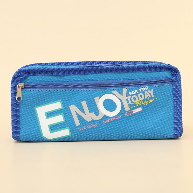 

Slogan Graphic Pencil Case, Blue