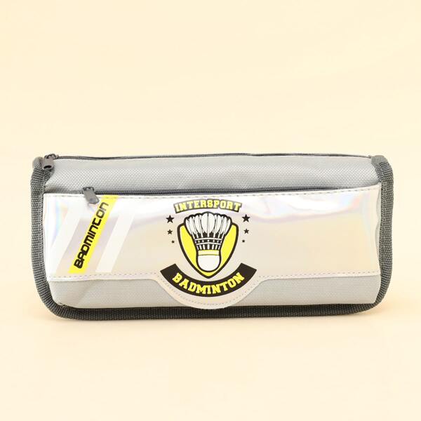 

Badminton Print Pencil Case, Grey