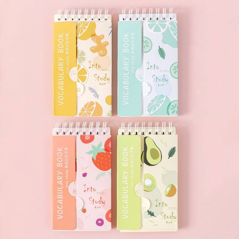 

4pcs Fruit Print Notebook, Multicolor