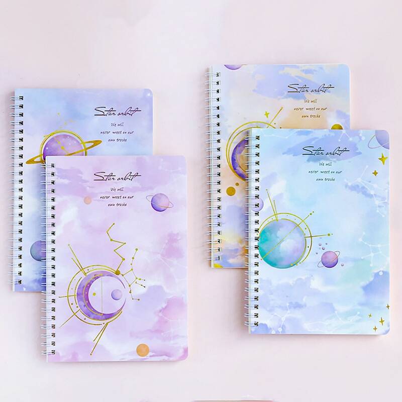 

1pc Planet Print Random Notebook, Multicolor