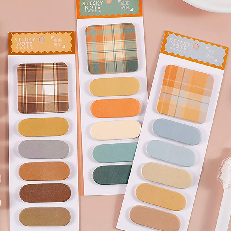 

1pc Plaid Pattern Random Sticky Note, Multicolor