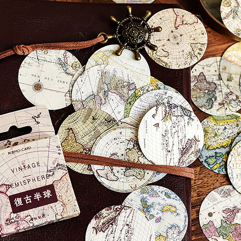

45pcs Map Pattern Sticker, Multicolor