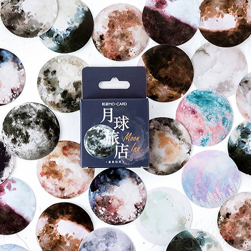 

46pcs Moon Pattern Sticker, Multicolor
