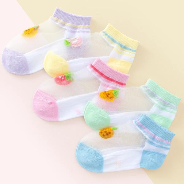 

5pairs Toddler Kids Fruit Pattern Socks, Multicolor