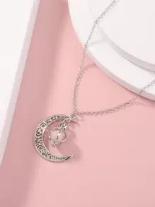 Glow In The Dark Pendant Necklace - Silver - View 3