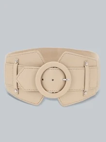 Round Buckle Corset Belt - Apricot - View 1