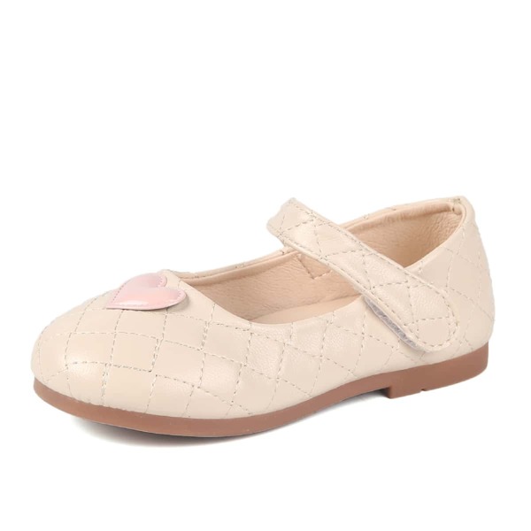 

Toddler Girls Heart Decor Mary Jane Flats, Beige