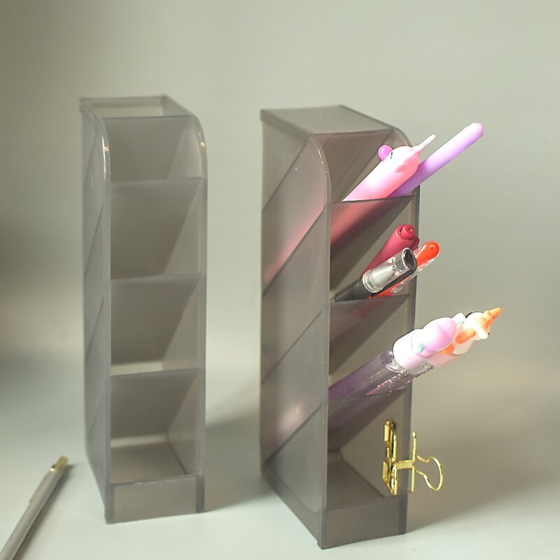 

1pc Plain Pen Holder, Grey