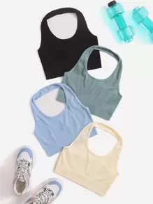 SHEIN Velisys 4pcs High Support Seamless Sports Bra - Multicolor - View 1
