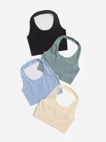 SHEIN Velisys 4pcs High Support Seamless Sports Bra - Multicolor - View 4