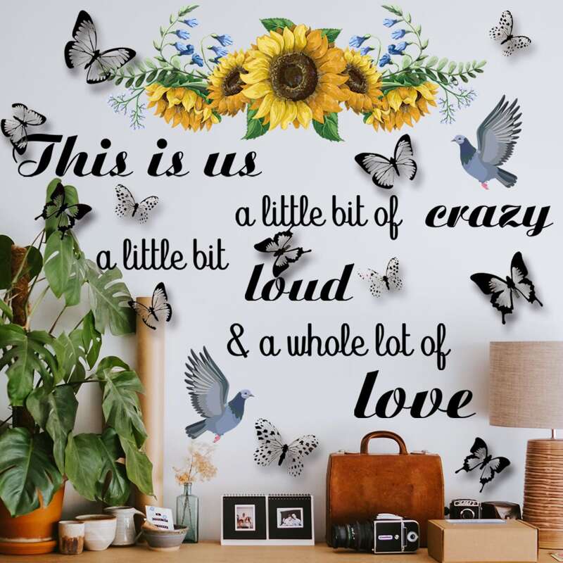 

1set Slogan Graphic Wall Sticker, Multicolor