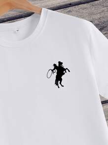 Manfinity Homme Men Horse And Figure Print Tee - White - View 3