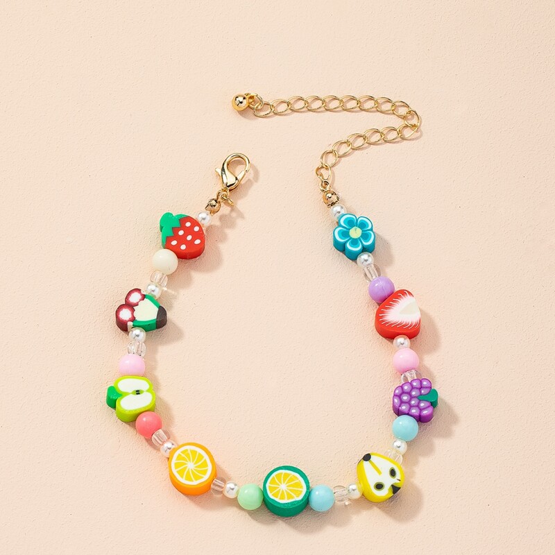 

Fruit Beaded Design Bracelet, Multicolor