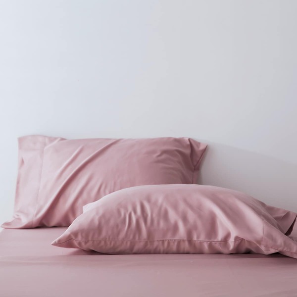 

1pair Plain Pillowcase Without Filler, Dusty pink