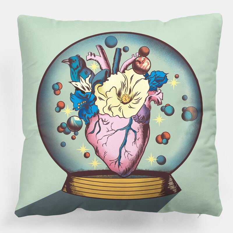 

Heart Print Cushion Cover Without Filler, Multicolor