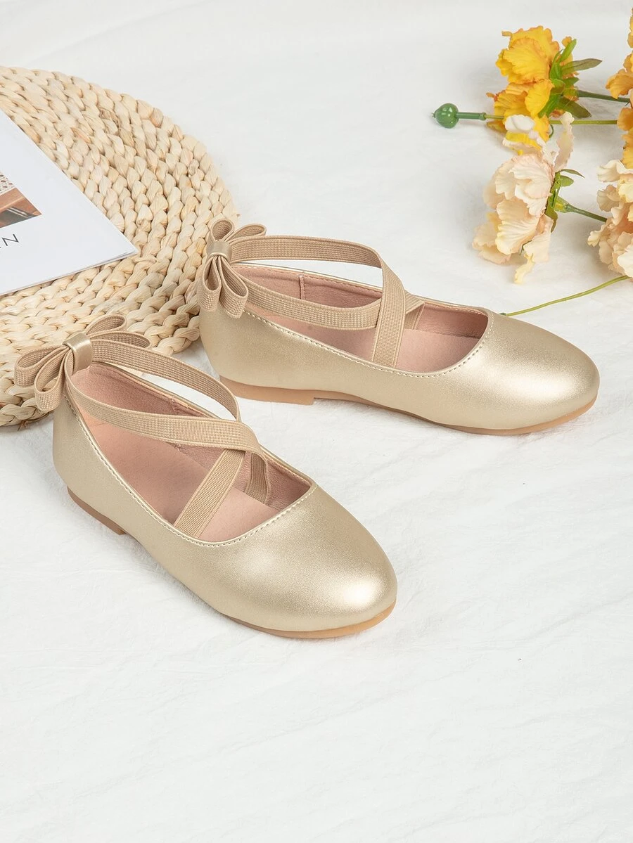 Niñas Bailarinas con diseño de lazo - Dorado - Ver 1